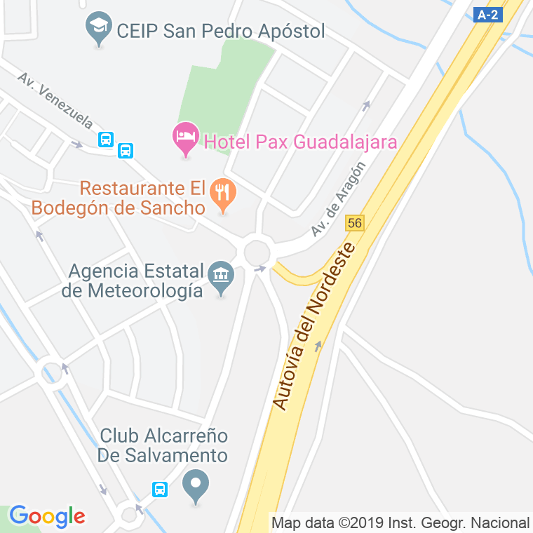 Código Postal calle Hispanoamerica, glorieta en Guadalajara