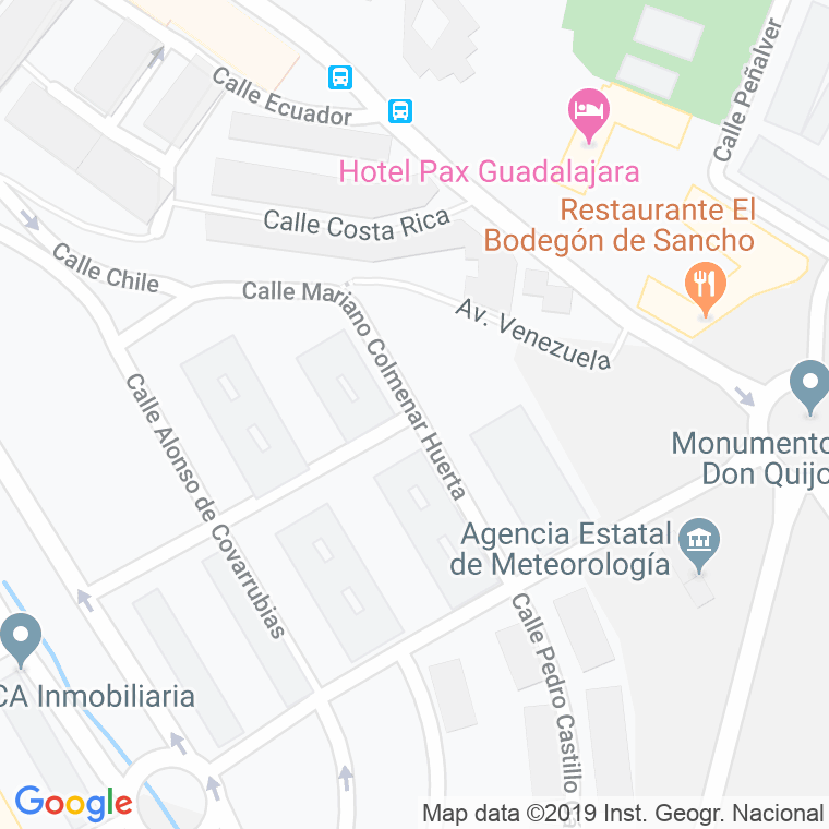Código Postal calle Mariano Colmenar Huerta en Guadalajara