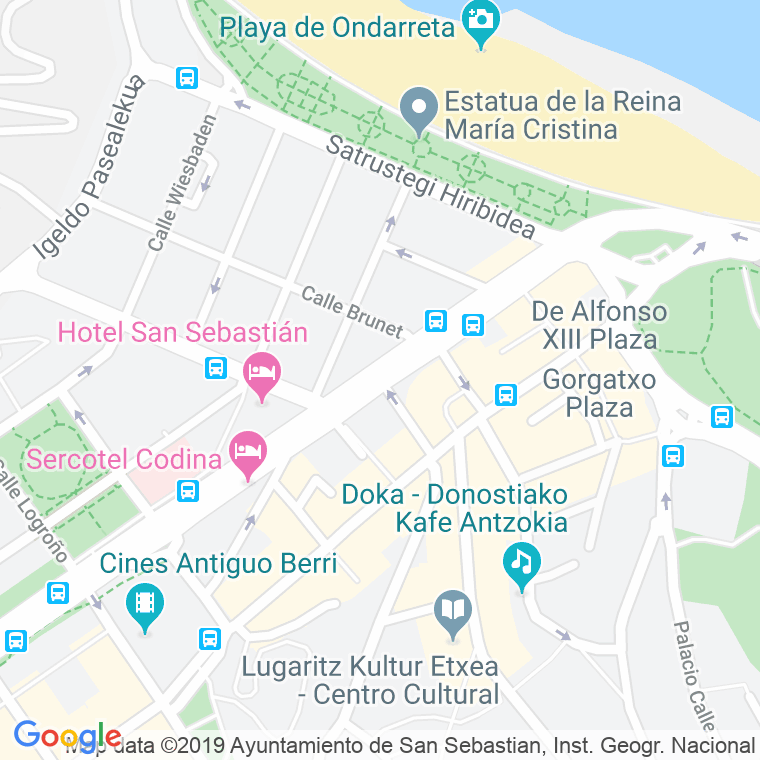 Código Postal calle Ondarbide en Donostia-San Sebastian