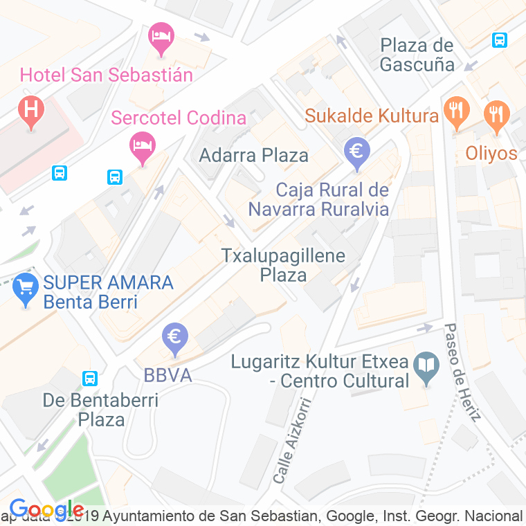 Código Postal calle Txalupagiñene en Donostia-San Sebastian
