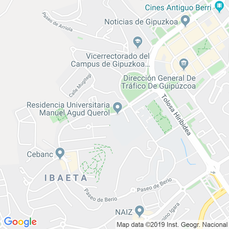 Código Postal calle Parque Deportivo Berio en Donostia-San Sebastian