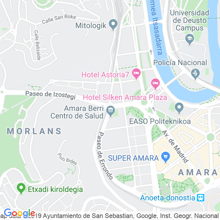 Código Postal calle Errondo, pasealekua en Donostia-San Sebastian