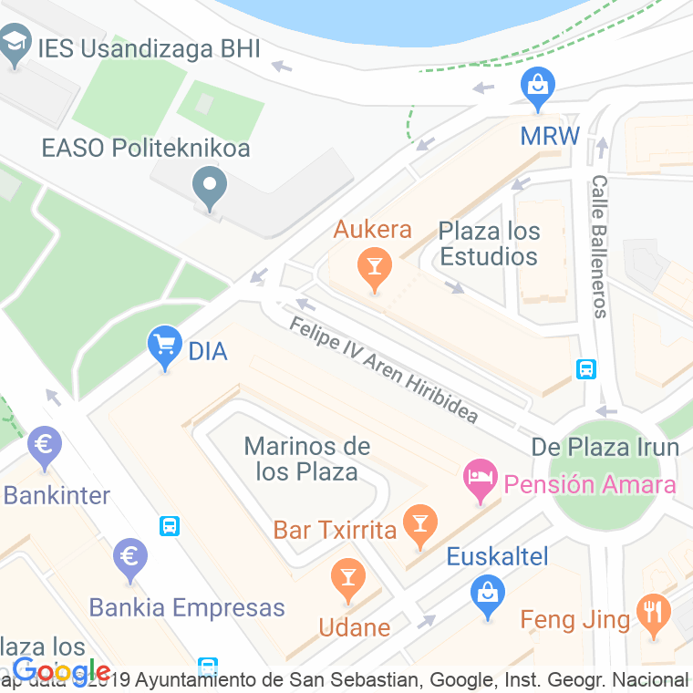 Código Postal calle Felipe Iv en Donostia-San Sebastian
