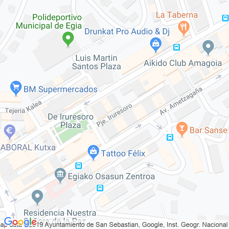 Código Postal calle Iruresoro, pasaje en Donostia-San Sebastian