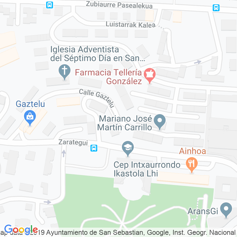 Código Postal calle Gaztelu en Donostia-San Sebastian