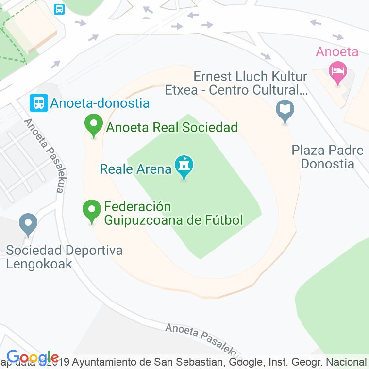 Código Postal calle Anoeta Pasealekua, paseabide en Donostia-San Sebastian