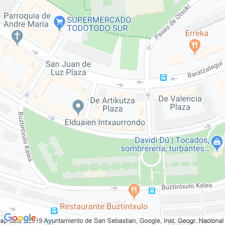 Código Postal calle Artikutza, plaza en Donostia-San Sebastian