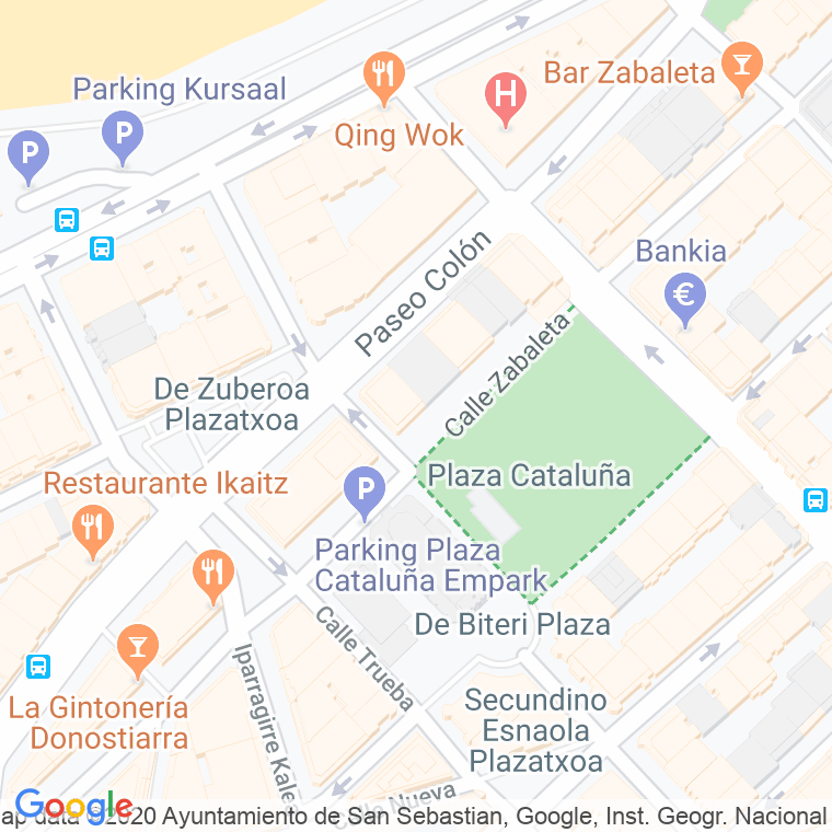 Código Postal calle Donibane-lohizune, plaza en Donostia-San Sebastian
