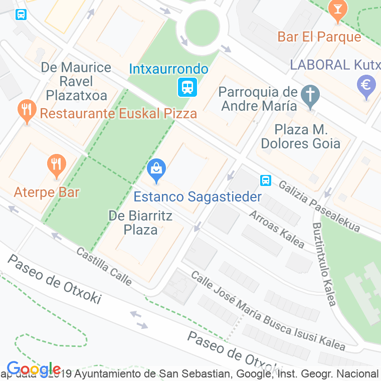 Código Postal calle Ekuatore-ginea, plaza en Donostia-San Sebastian