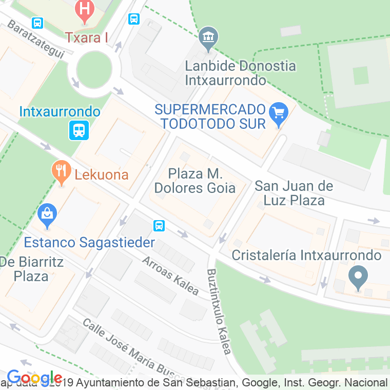 Código Postal calle Maria Dolores Goia, plaza en Donostia-San Sebastian