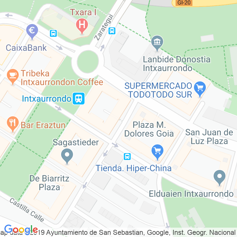 Código Postal calle Nemesio Otaño, plaza en Donostia-San Sebastian