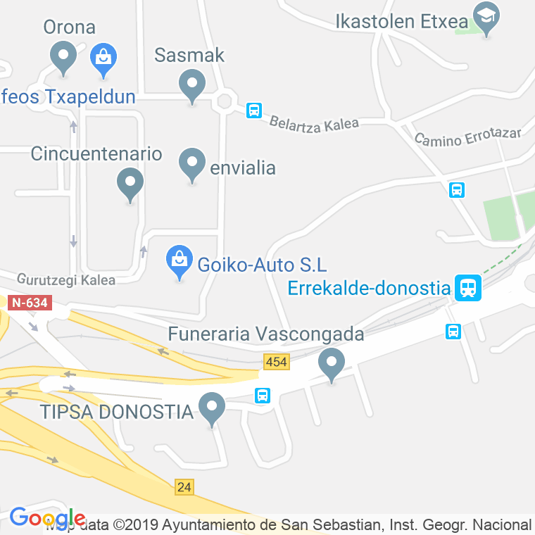 Código Postal calle Amasorrain en Donostia-San Sebastian