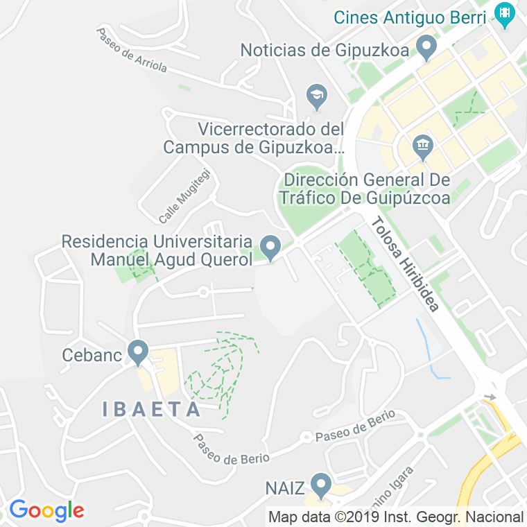 Código Postal calle Berio, pasealekua en Donostia-San Sebastian