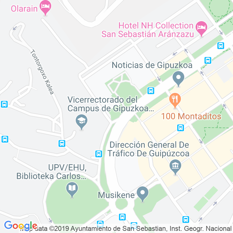 Código Postal calle Oñati, plaza en Donostia-San Sebastian