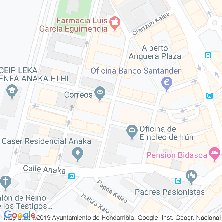 Código Postal calle Bartolome De Urdinso en Irún