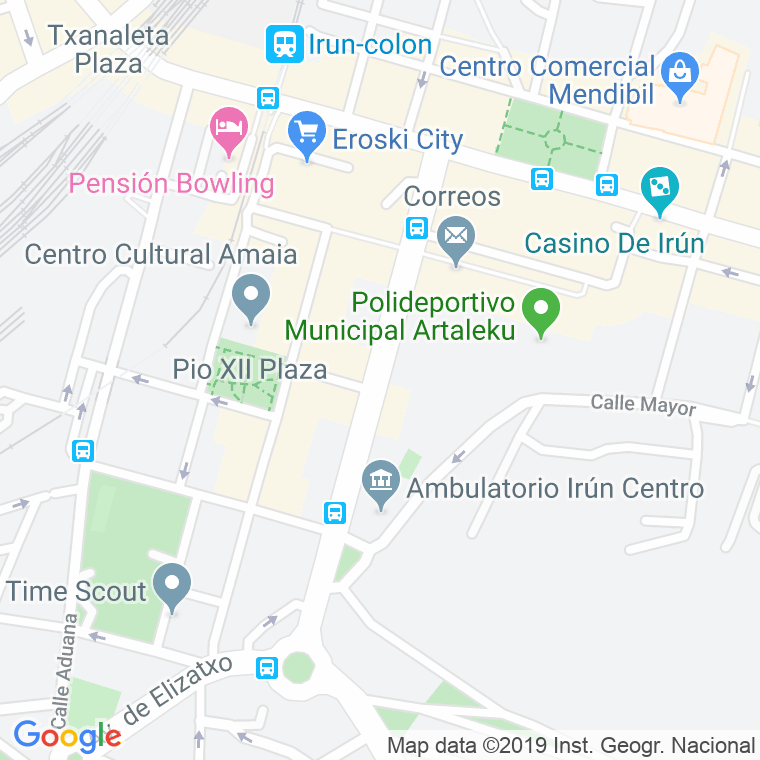 Código Postal calle Gipuzkoa, hiribidea (Impares Del 1 Al Final)  (Pares Del 2 Al Final) en Irún