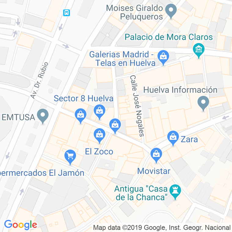 Código Postal calle Bejar en Huelva