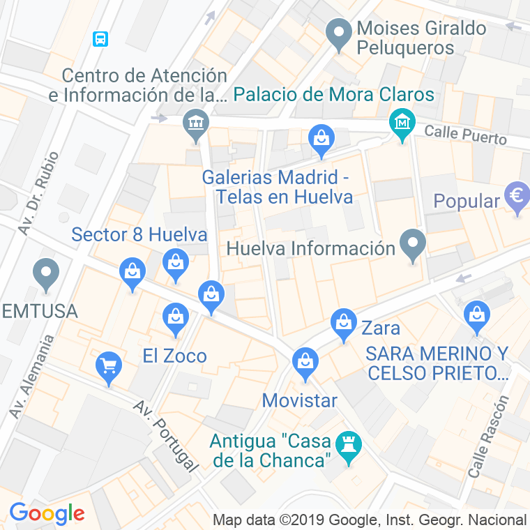 Código Postal calle Jose Nogales en Huelva
