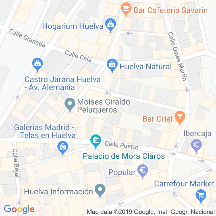 Código Postal calle Manuel Machado, pasaje en Huelva
