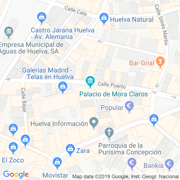Código Postal calle Palacios en Huelva