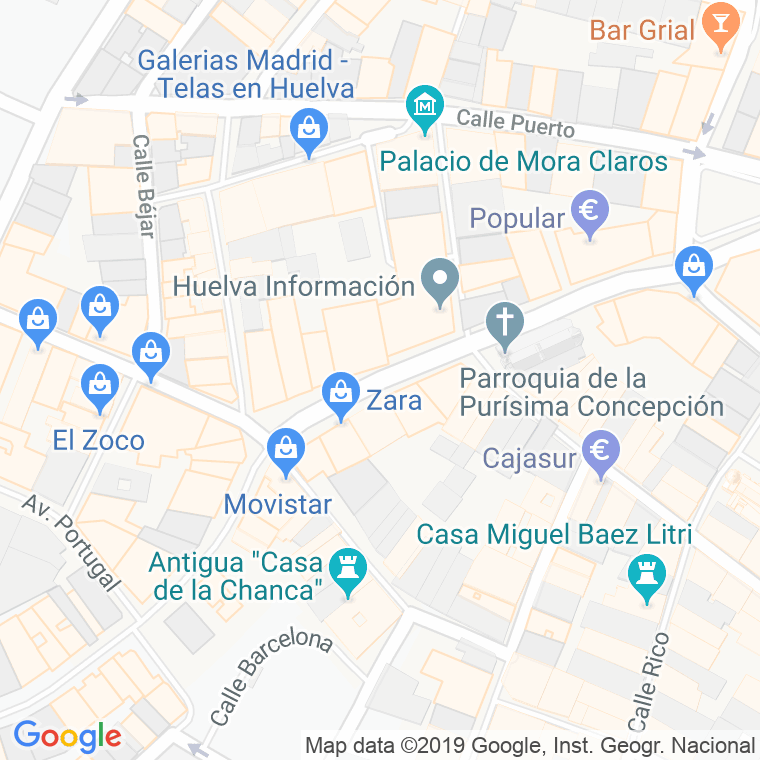 Código Postal calle Plus Ultra en Huelva