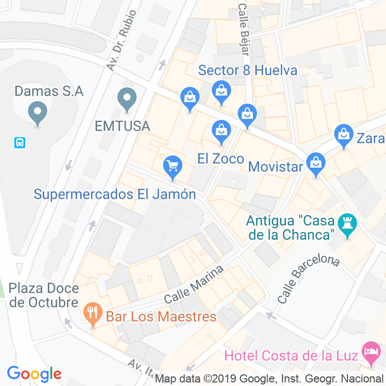 Código Postal calle Portugal, avenida en Huelva