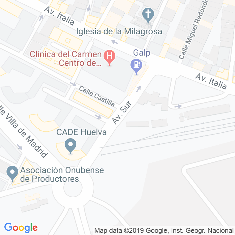 Código Postal calle Sur, avenida (Impares Del 1 Al Final)  (Pares Del 2 Al Final) en Huelva