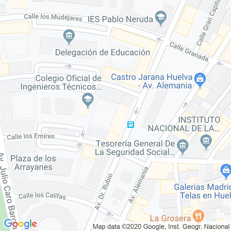 Código Postal calle Generalife, Del, plaza en Huelva