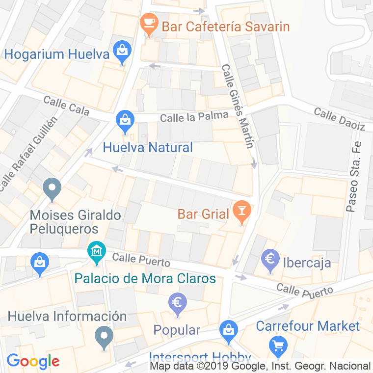 Código Postal calle Isaac Peral en Huelva