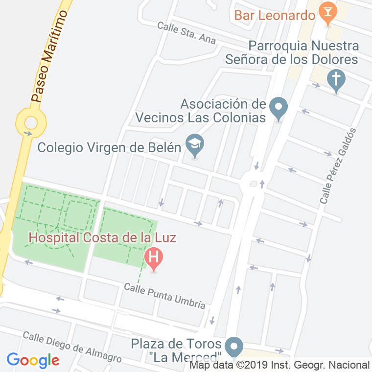 Código Postal calle Madre De Dios en Huelva