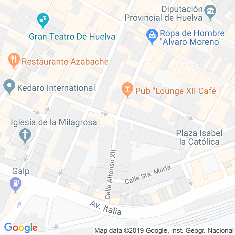 Código Postal calle Alfonso Xii en Huelva