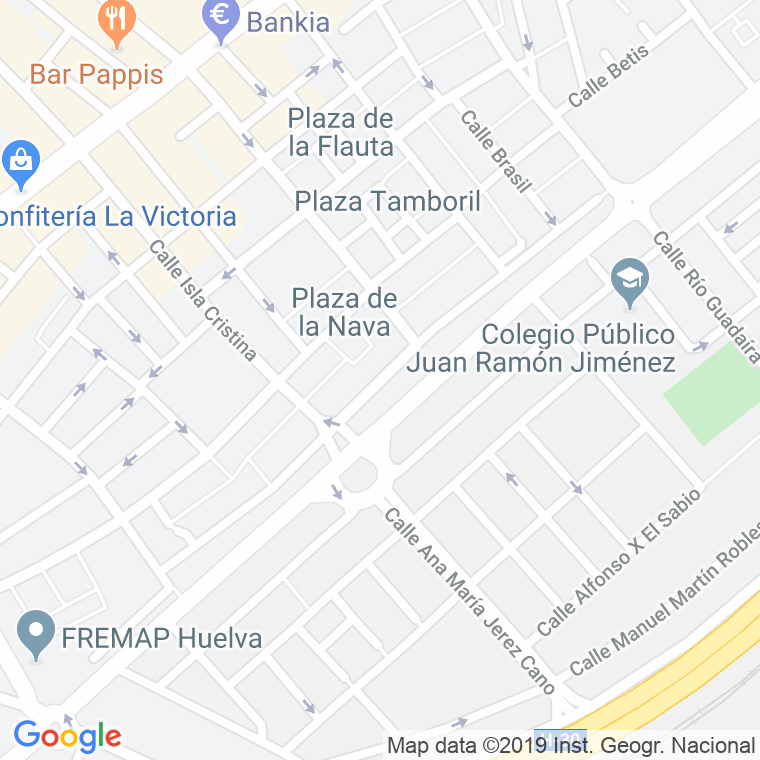 Código Postal calle Jacinto Benavente en Huelva