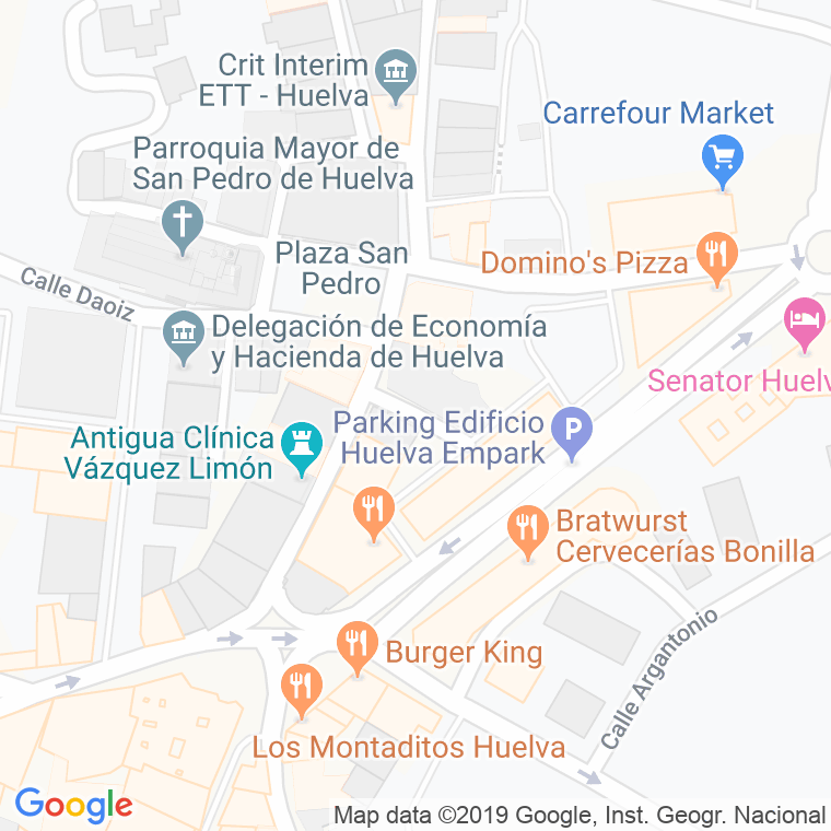Código Postal calle Almirante Garrocho en Huelva