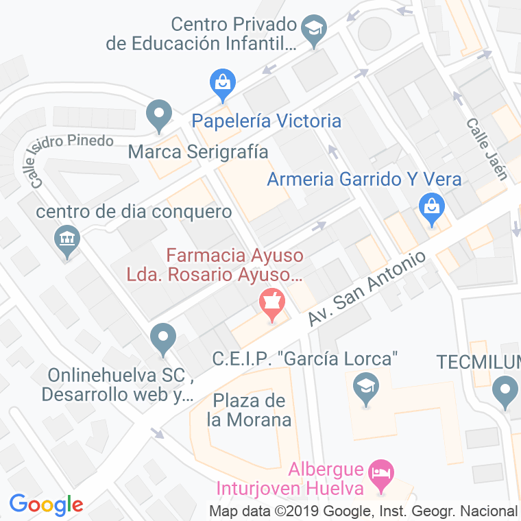 Código Postal calle Cordoba en Huelva