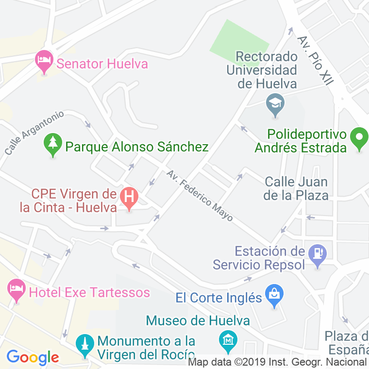 Código Postal calle Federico Mayo, avenida en Huelva