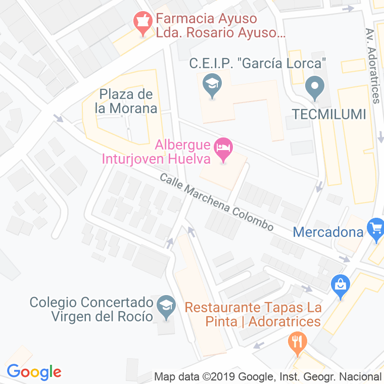 Código Postal calle Marchena Colombo en Huelva
