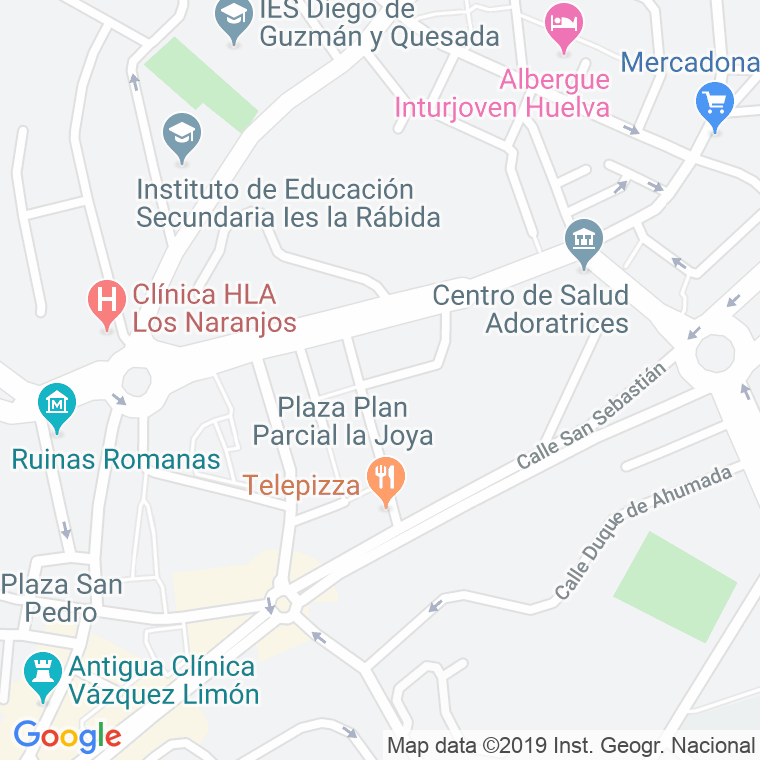 Código Postal calle Nuestra Señora Del Rocio en Huelva