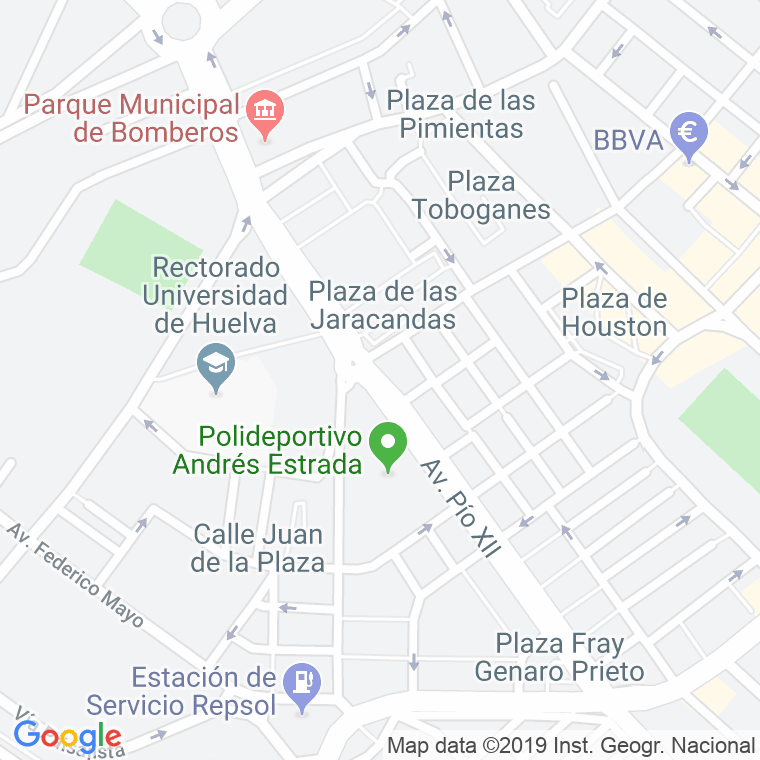 Código Postal calle Pio Xii, avenida en Huelva