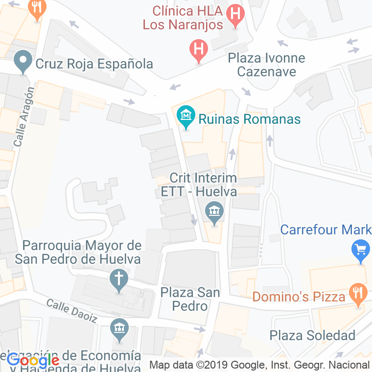 Código Postal calle Placido Bañuelos en Huelva