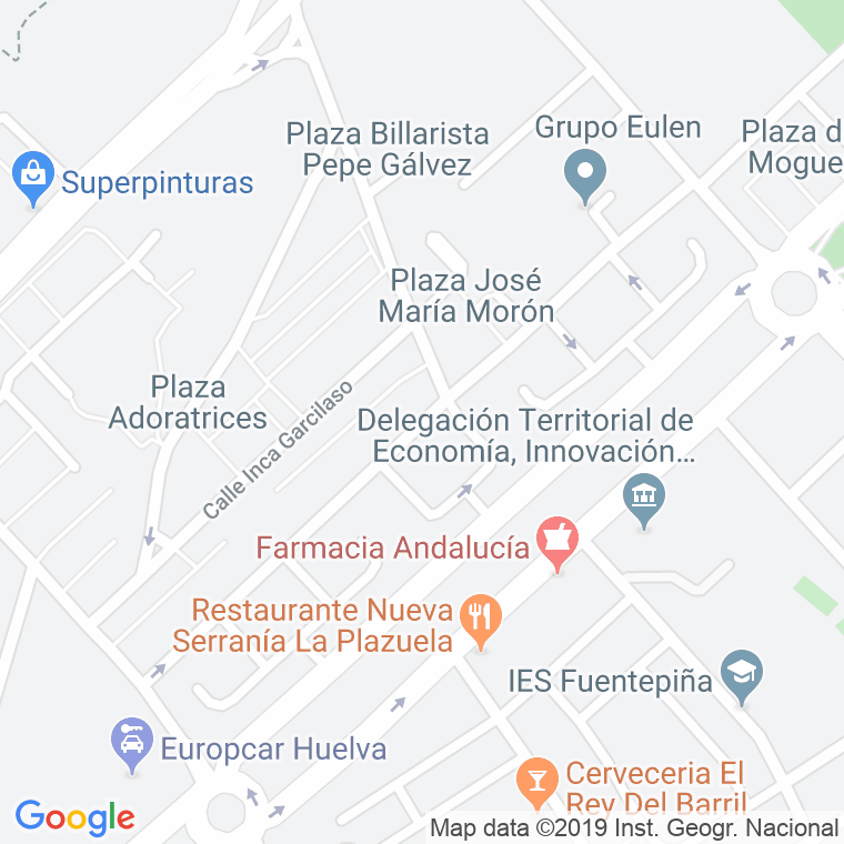 Código Postal calle Alonso De Ercilla en Huelva
