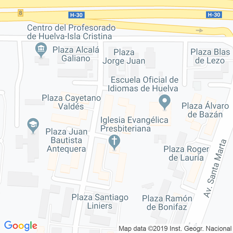 Código Postal calle Antonio Barcelo, plaza en Huelva