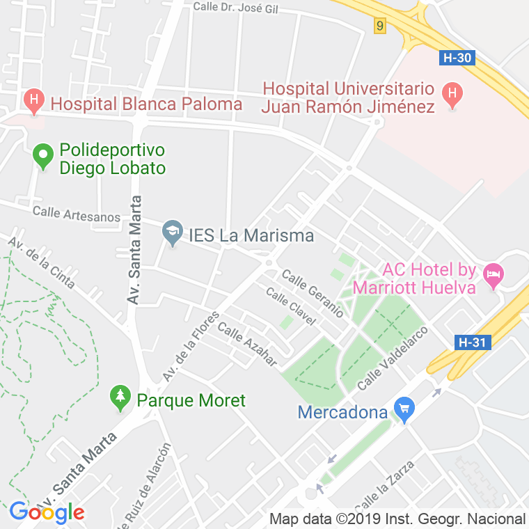 Código Postal calle Flores, avenida en Huelva