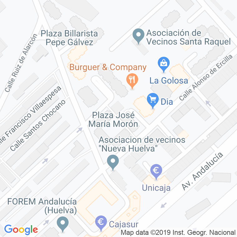 Código Postal calle Jose Maria Moron, plaza en Huelva