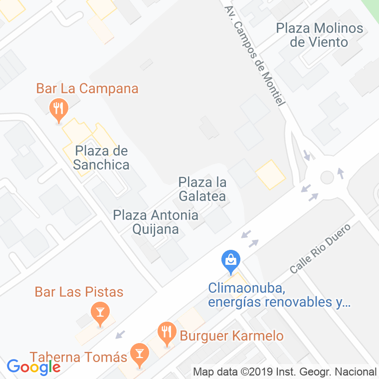 Código Postal calle Galatea, plaza en Huelva