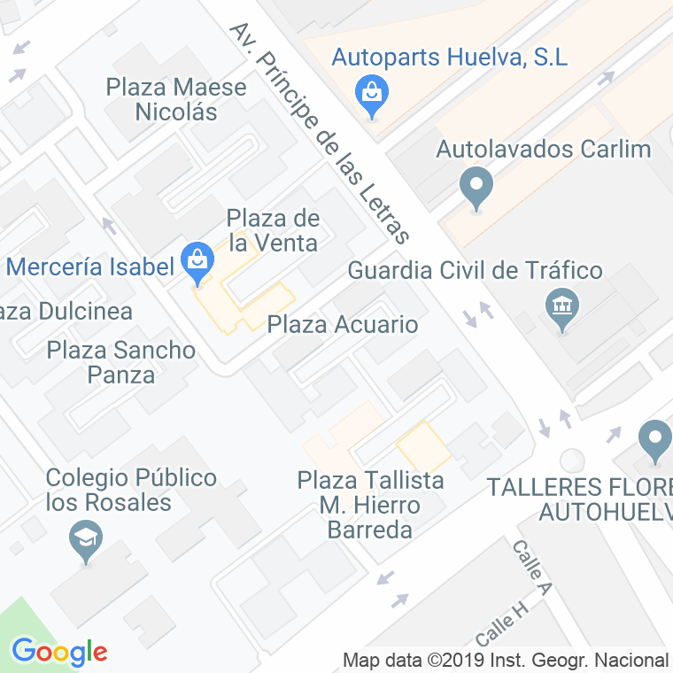 Código Postal calle Acuario, plaza en Huelva