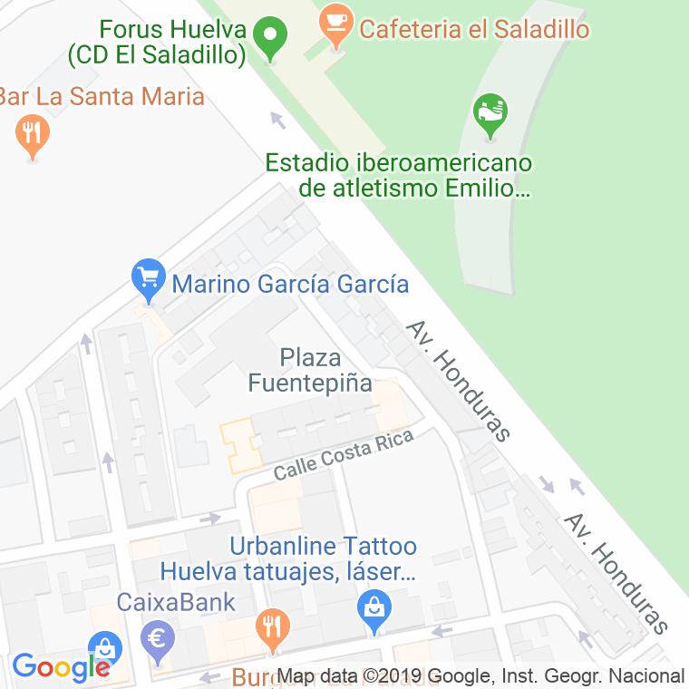 Código Postal calle Fuentepiña, plaza en Huelva