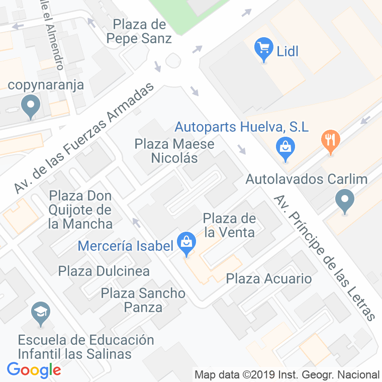 Código Postal calle Insula De Barataria en Huelva