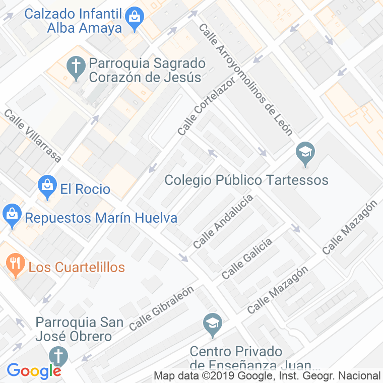 Código Postal calle Murcia en Huelva