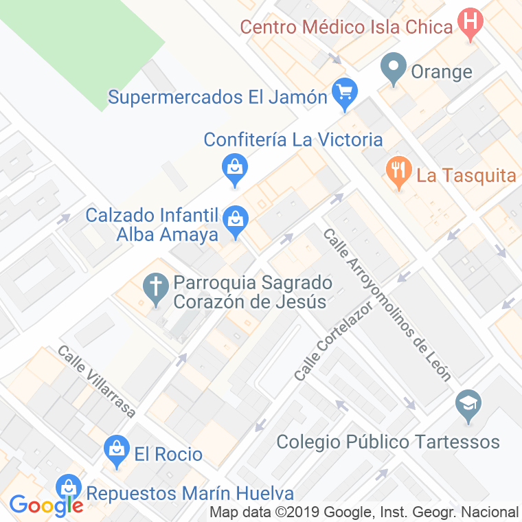 Código Postal calle Niebla en Huelva