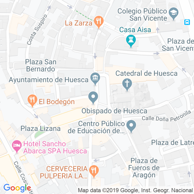 Código Postal calle Catedral, plaza en Huesca